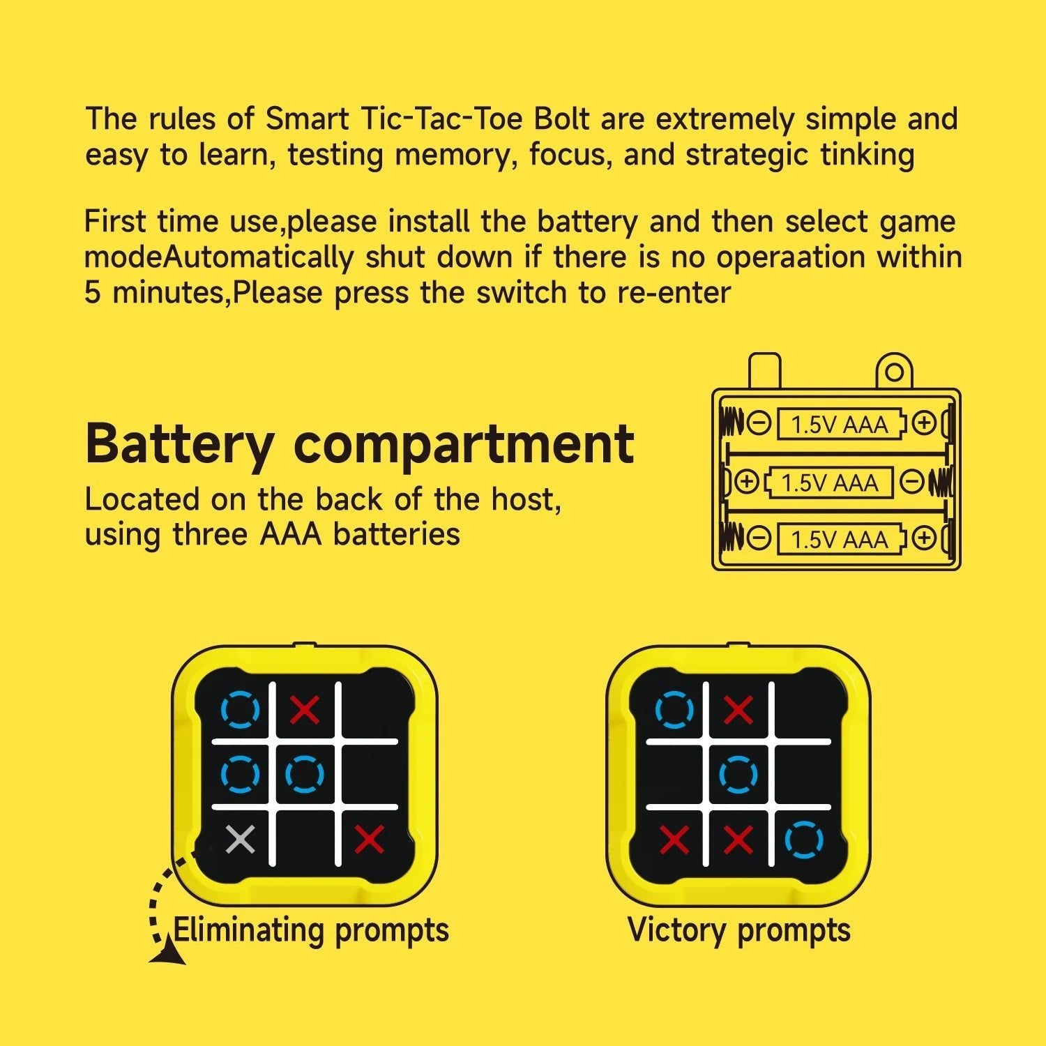 4in1 Electronic Tic Tac Toe Game Handheld Puzzle - GadgetGlobe