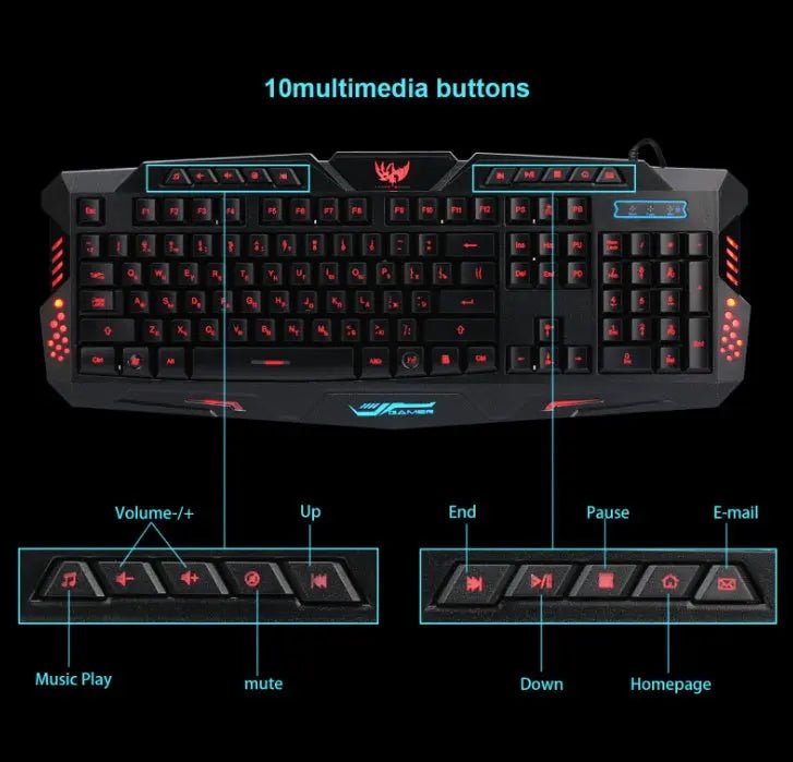 cluminous gaming mouse keyboard Russian keyboard - GadgetGlobe