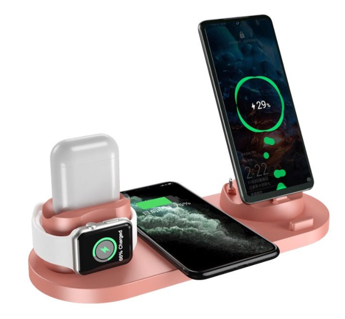 Wireless Charger For IPhone Fast Charger For Phone Fast Charging Pad For Phone Watch 6 In 1 Charging Dock Station - GadgetGlobe