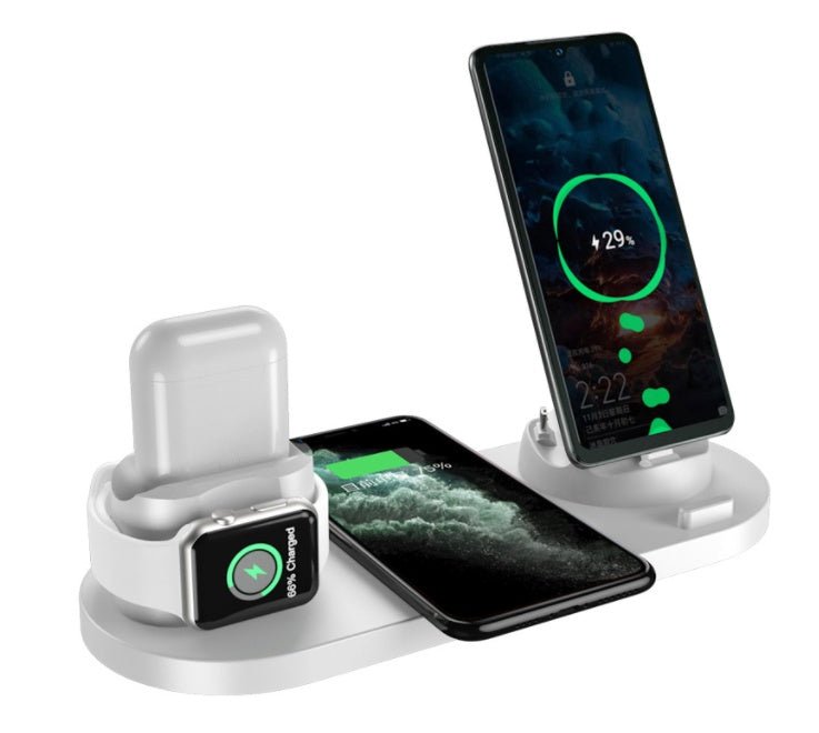 Wireless Charger For IPhone Fast Charger For Phone Fast Charging Pad For Phone Watch 6 In 1 Charging Dock Station - GadgetGlobe