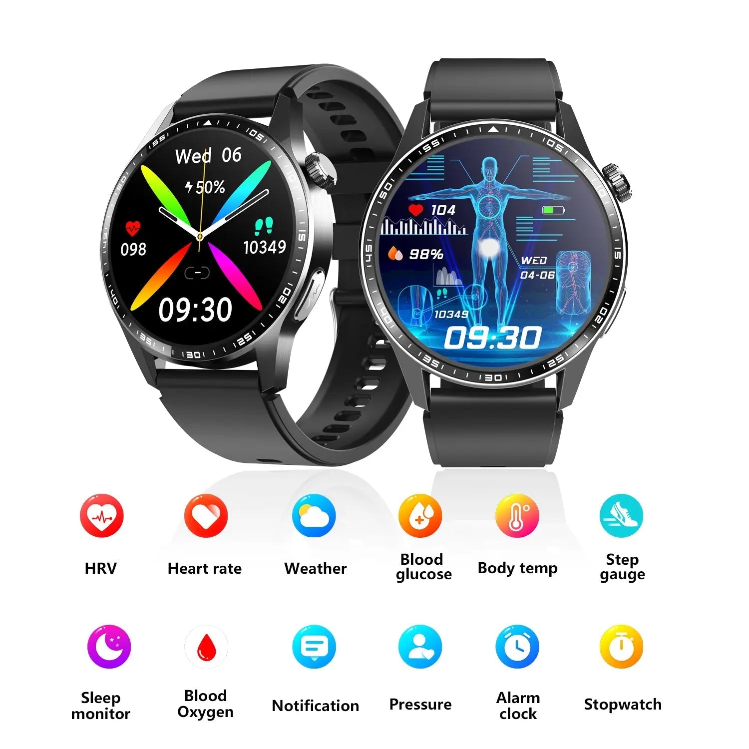 Healthy Blood Oxygen Smart Watch Men ECG - GadgetGlobe