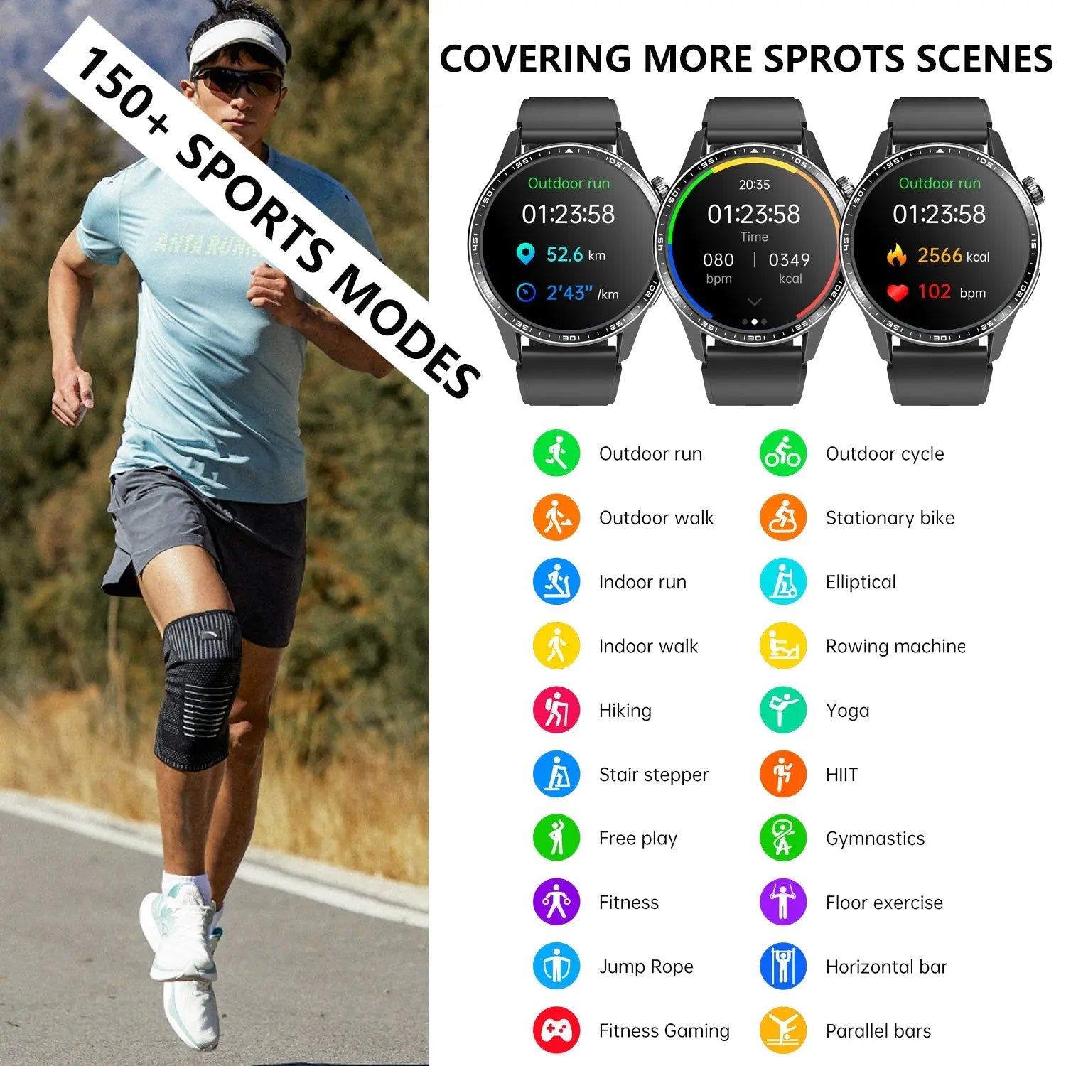 Healthy Blood Oxygen Smart Watch Men ECG - GadgetGlobe