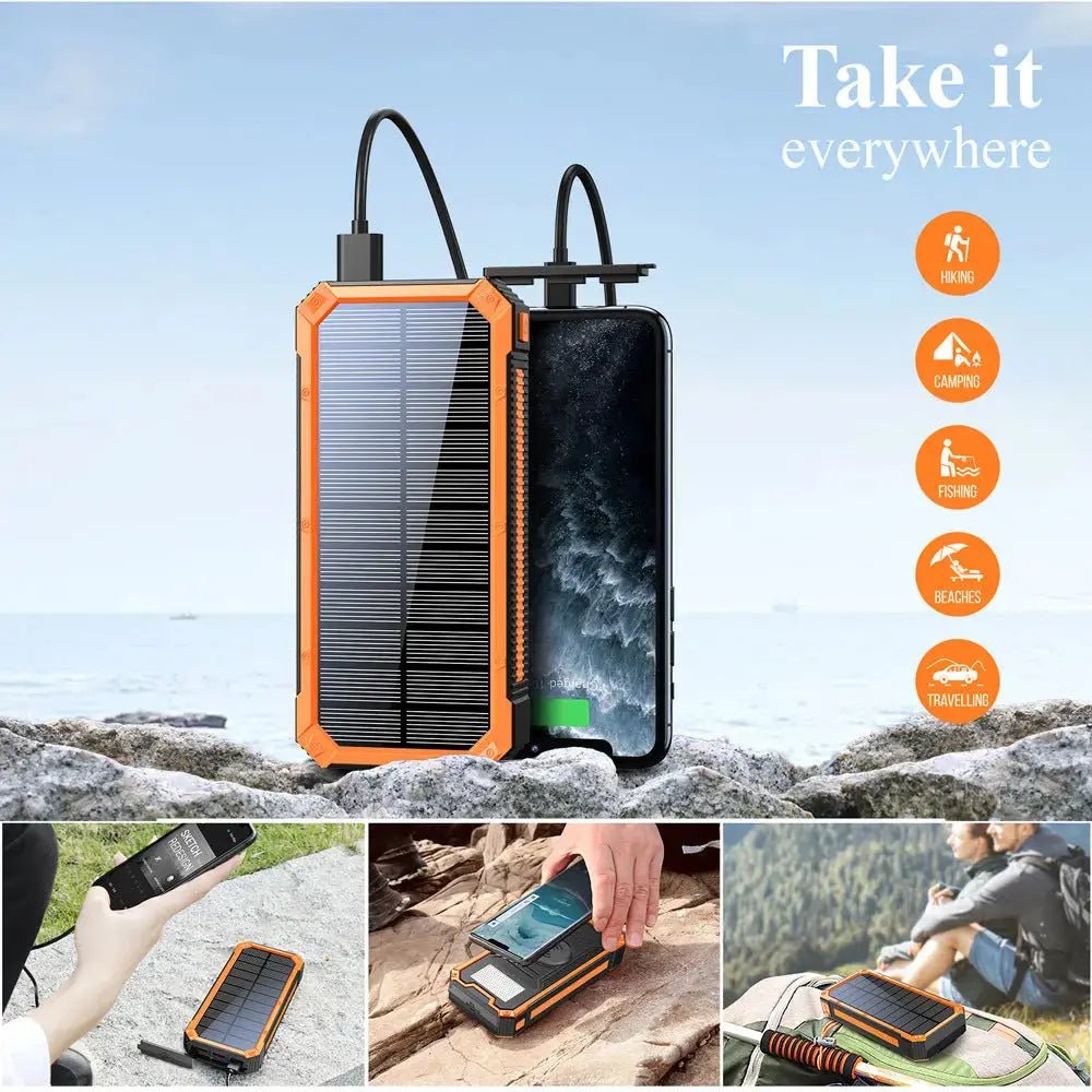 Portable Power Bank Wireless Solar Mobile - GadgetGlobe