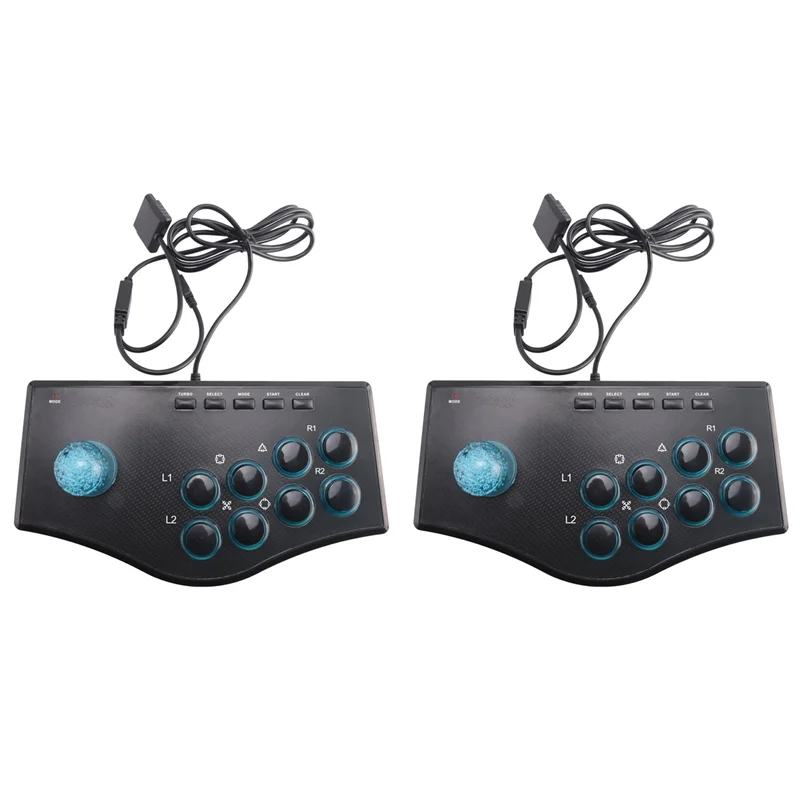 B21B 2X Arcade Game Rocker Controller USB Joystick For Ps2/Ps3/Pc/Android Smart Tv Built-In Vibrator Eight Direction Joystick GadgetGlobe