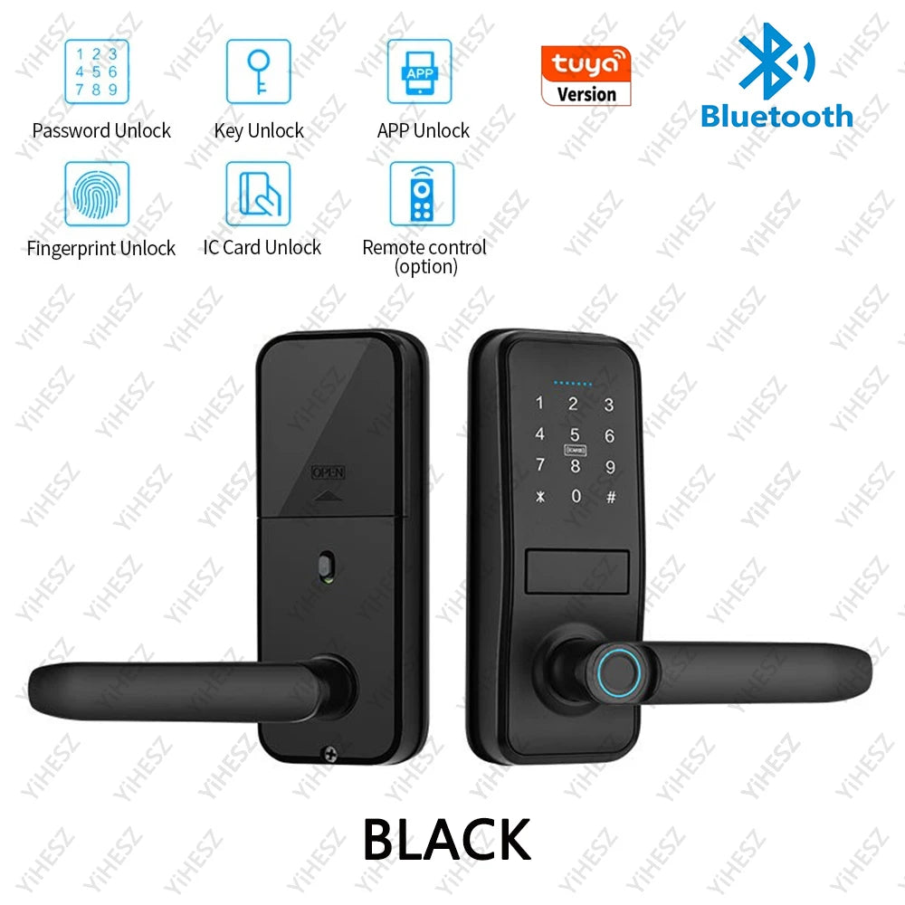 Tuya TTlock Smart Door Lock Fingerprint Door Lock Password Fingerprint IC Card Key APP Remote Unlock Eletronico Digital 도어락 GadgetGlobe