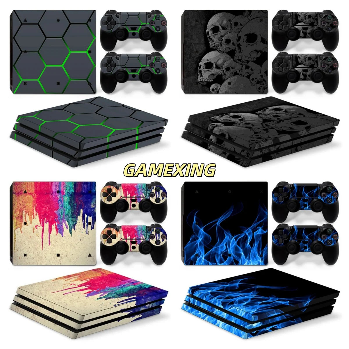 Skin Wrap for PS4 Pro Console Protective Vinyl for PS4 Pro Controller Full Cover Wrap Game Accessories GadgetGlobe