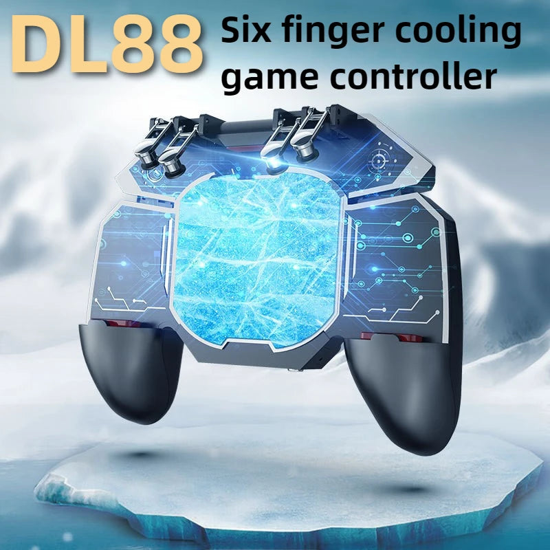 MEMO DL88 2 in 1 Mobile Phone 6 Finger Gamepad Joystick Controller with Semiconductor Cooling Radiator for IOS Android Universal GadgetGlobe