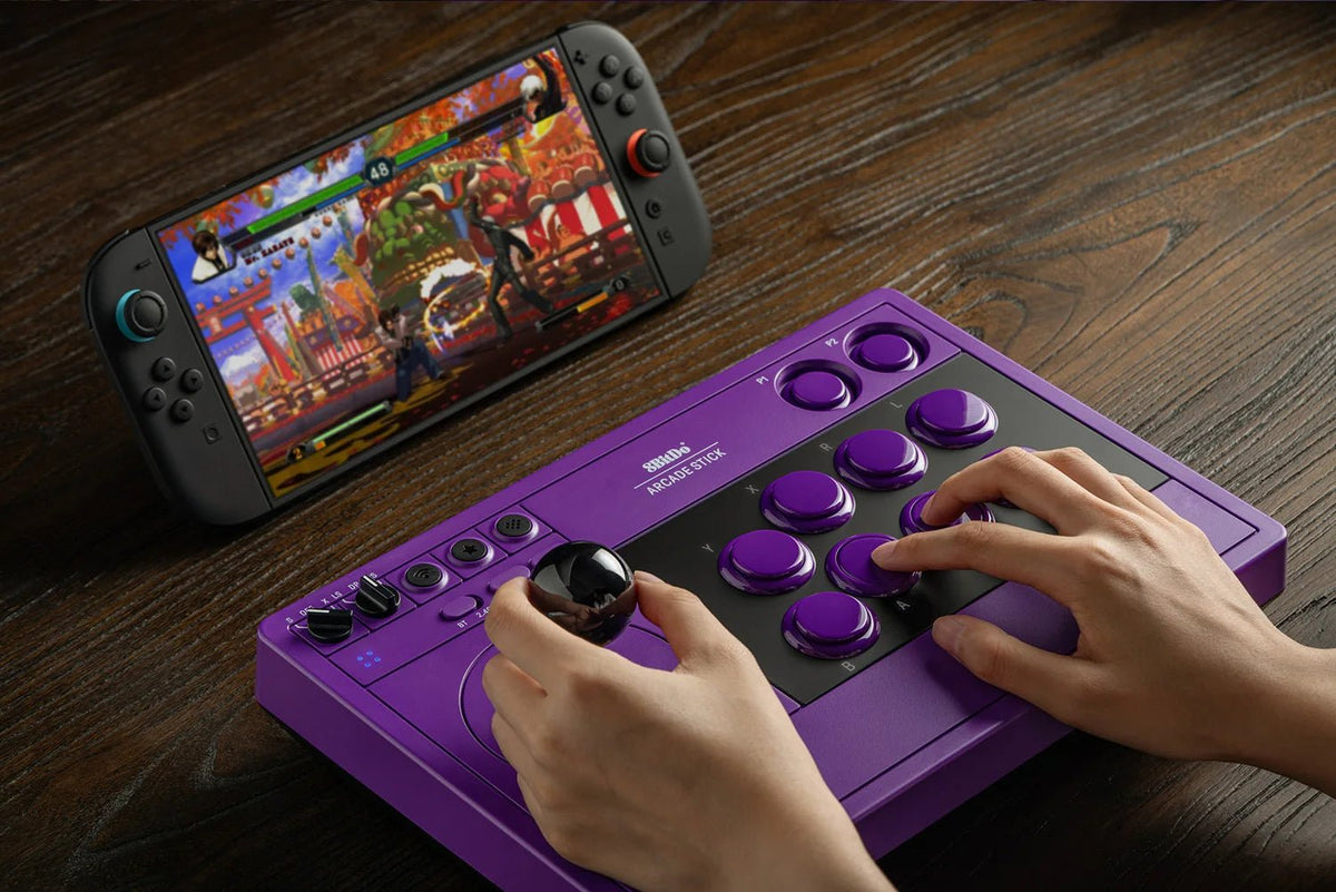 8Bitdo Arcade Stick for Switch & Windows, Arcade Fight Stick Support Wireless Bluetooth, 2.4G Receiver and Wired Connection - GadgetGlobe