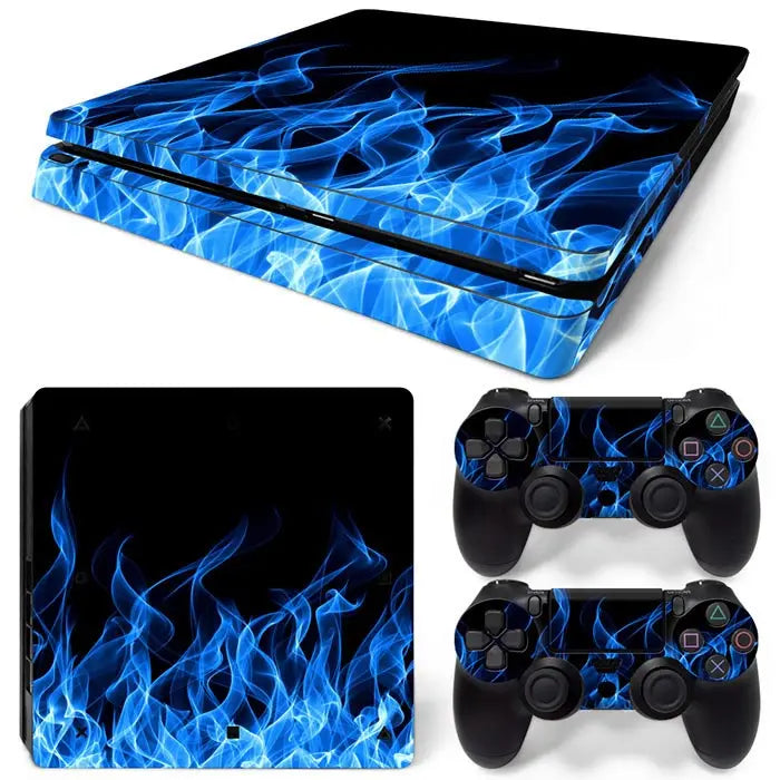 For PS4 Slim Console and 2 Controllers Skin Sticker PS4 Slim Duel Game Vinyl Decal Cover Full Set GadgetGlobe