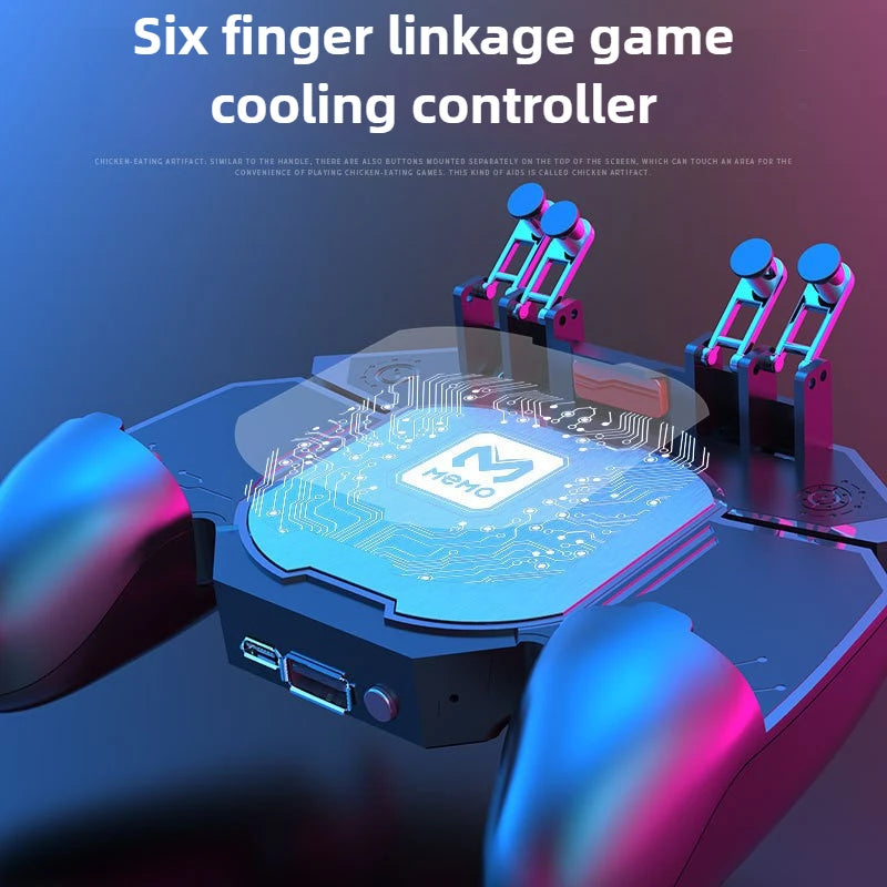 MEMO DL88 2 in 1 Mobile Phone 6 Finger Gamepad Joystick Controller with Semiconductor Cooling Radiator for IOS Android Universal GadgetGlobe