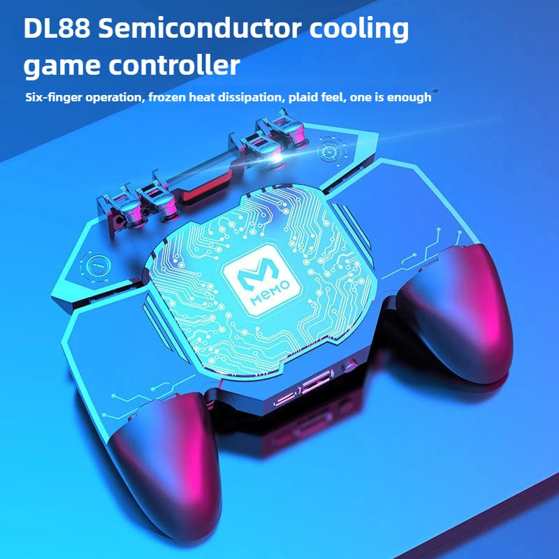 MEMO DL88 2 in 1 Mobile Phone 6 Finger Gamepad Joystick Controller with Semiconductor Cooling Radiator for IOS Android Universal GadgetGlobe