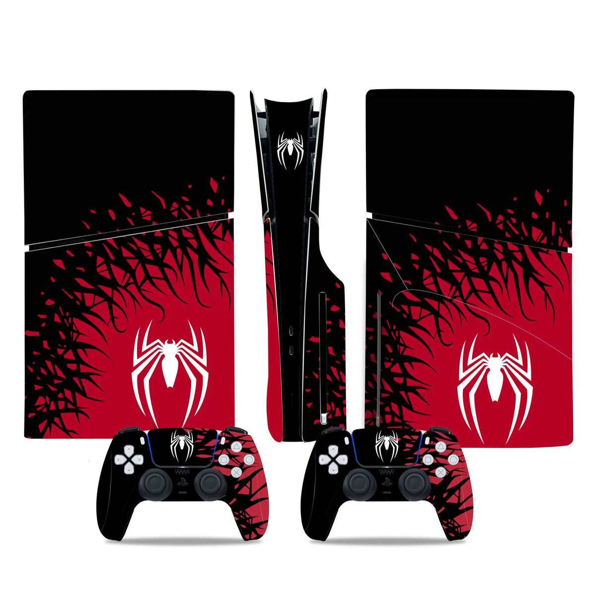Design Full Body Vinyl Spider Skin Stickers Protective Cover for PS5 Slim Disc Edition Digital Version Console and Controllers GadgetGlobe