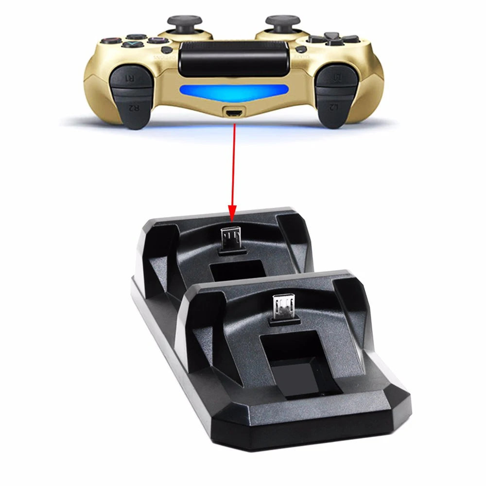 Dual Controller Charger Dock For PS4 Gamepad Charging Base Stand Holder For Sony PlayStation 4 Controle Gaming accessories GadgetGlobe