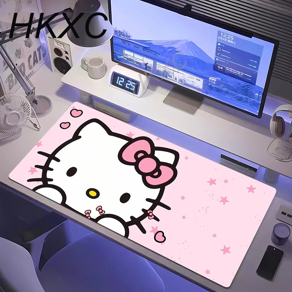 Kawaii Cute Hello Kitty Mouse Pad Non-slip Rubber Computer Mat Gamer Balance Decoracion Deskmat Laptop Office Large Big Carpet - GadgetGlobe