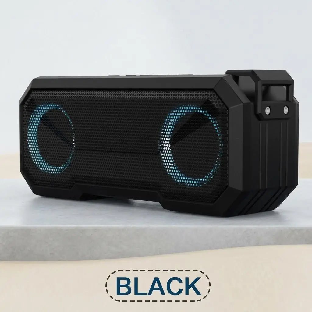 Portable Bluetooth Speaker Wireless LED Flash Light TWS Bass Stereo IPX7 Waterproof Loudspeaker FM Radio 12H Playtime Subwoofer Outdoor Boombox Hands Free Mic USB C for Pool Beach Party Camping Travel - GadgetGlobe