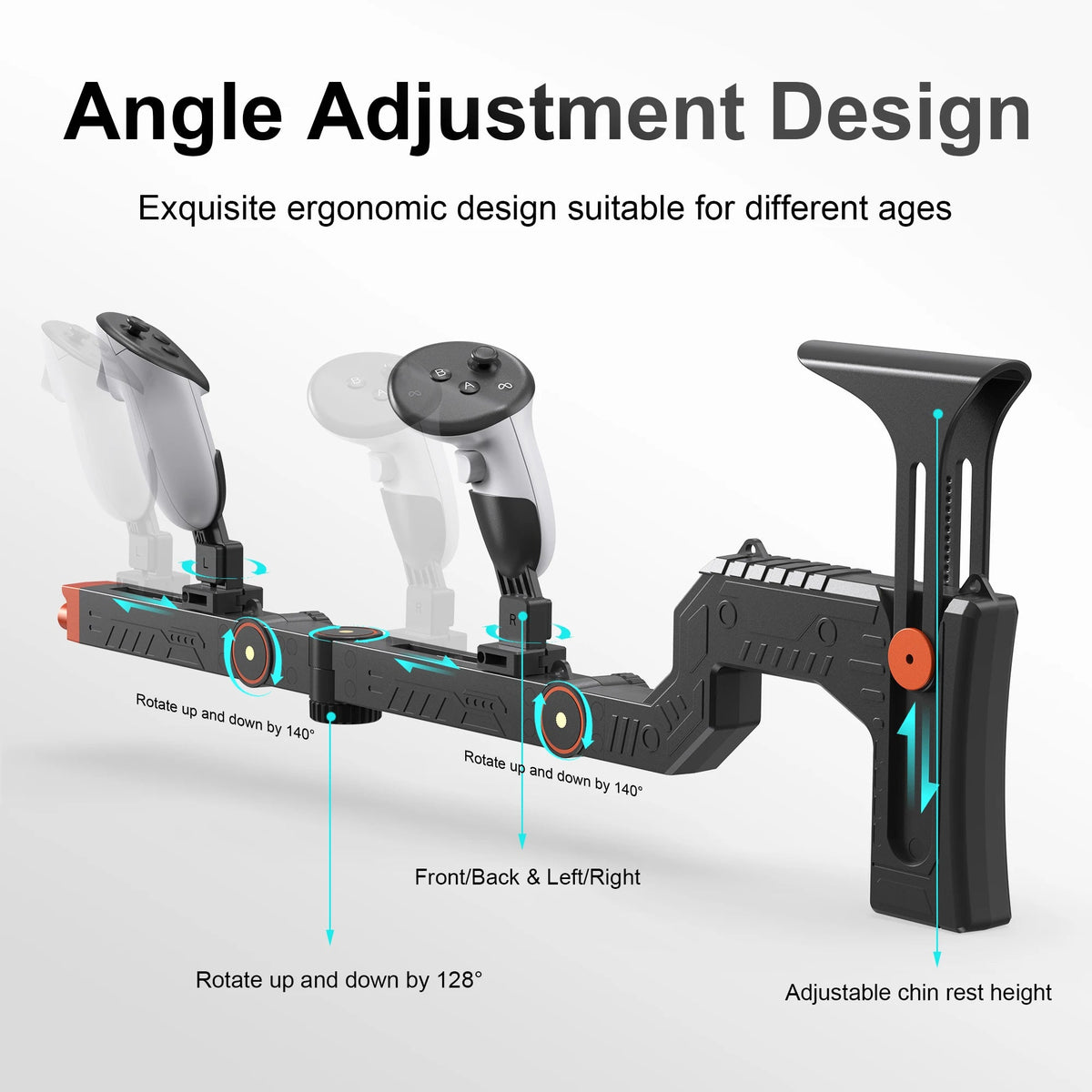 VR Gun Stock Compatible with Meta Quest 3/Quest 3S Magnetic Adjustment Accessories, Shoulder Straps for FPS GadgetGlobe