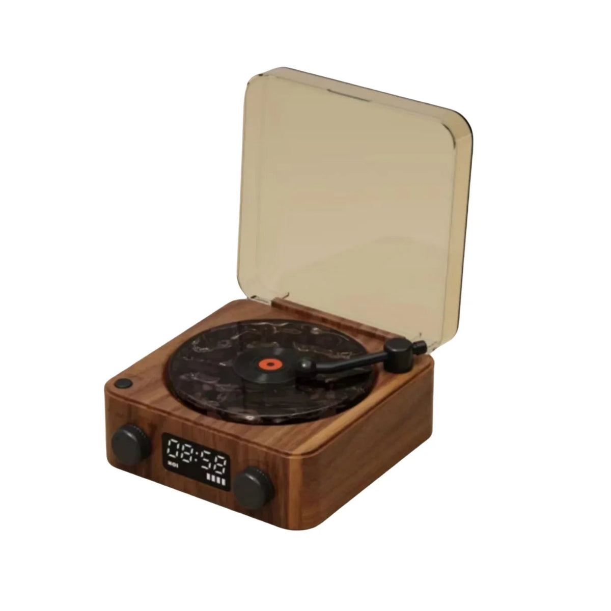 White Noise Retro Turntable Speaker Waves Vinyl Player Bluetooth Speaker Sleep Aid with RGB Light Support TF Card AUX Music Box - GadgetGlobe