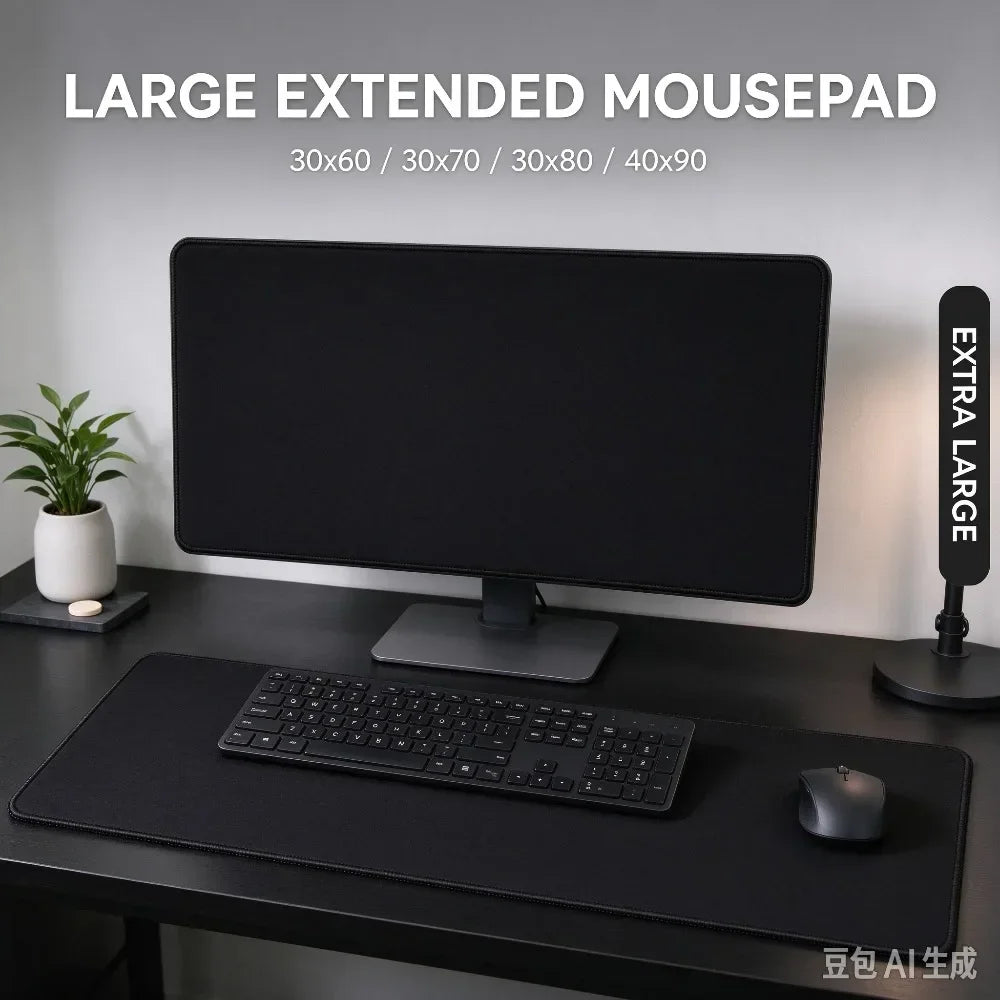 CIFBUY Black Gaming Mouse Pad, Large Size Smooth Keyboard Mouse Mat, Non-Slip Rubber Base Home Office Desk Pad - GadgetGlobe