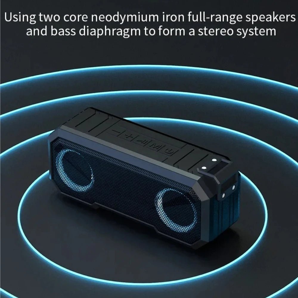 Portable Bluetooth Speaker Wireless LED Flash Light TWS Bass Stereo IPX7 Waterproof Loudspeaker FM Radio 12H Playtime Subwoofer Outdoor Boombox Hands Free Mic USB C for Pool Beach Party Camping Travel - GadgetGlobe