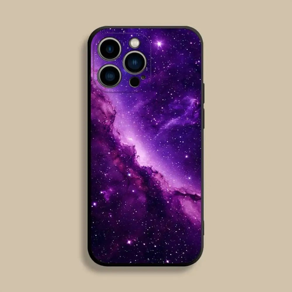 Space For Galaxy Universe Phone Case For iPhone 17,16,15,14,13,12,Pro,Max,Plus,E,SE4,Air,Mini Black Soft Cover - GadgetGlobe