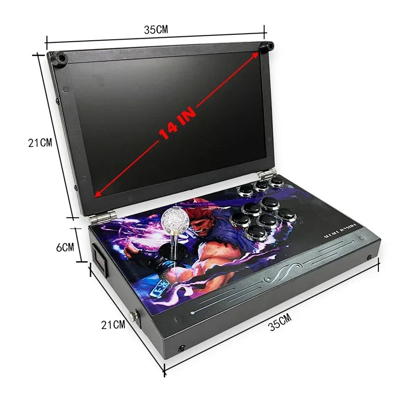 14-Inch 3D Pandora 26800 in 1 Console Folding Portable Arcade Console Pandora DX Box 720P HD Screen Mini Arcade Moonlight GadgetGlobe