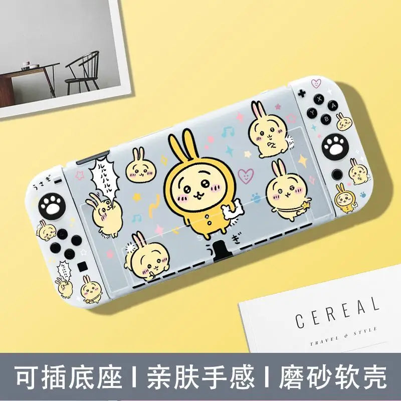 Cute Chiikawa Matte Transparent Silicone Protective Case Shockproof Game Cover For Switch OLED 2 Soft Anti-Scratch Console Shell GadgetGlobe