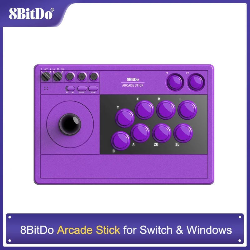 8Bitdo Arcade Stick for Switch & Windows, Arcade Fight Stick Support Wireless Bluetooth, 2.4G Receiver and Wired Connection - GadgetGlobe