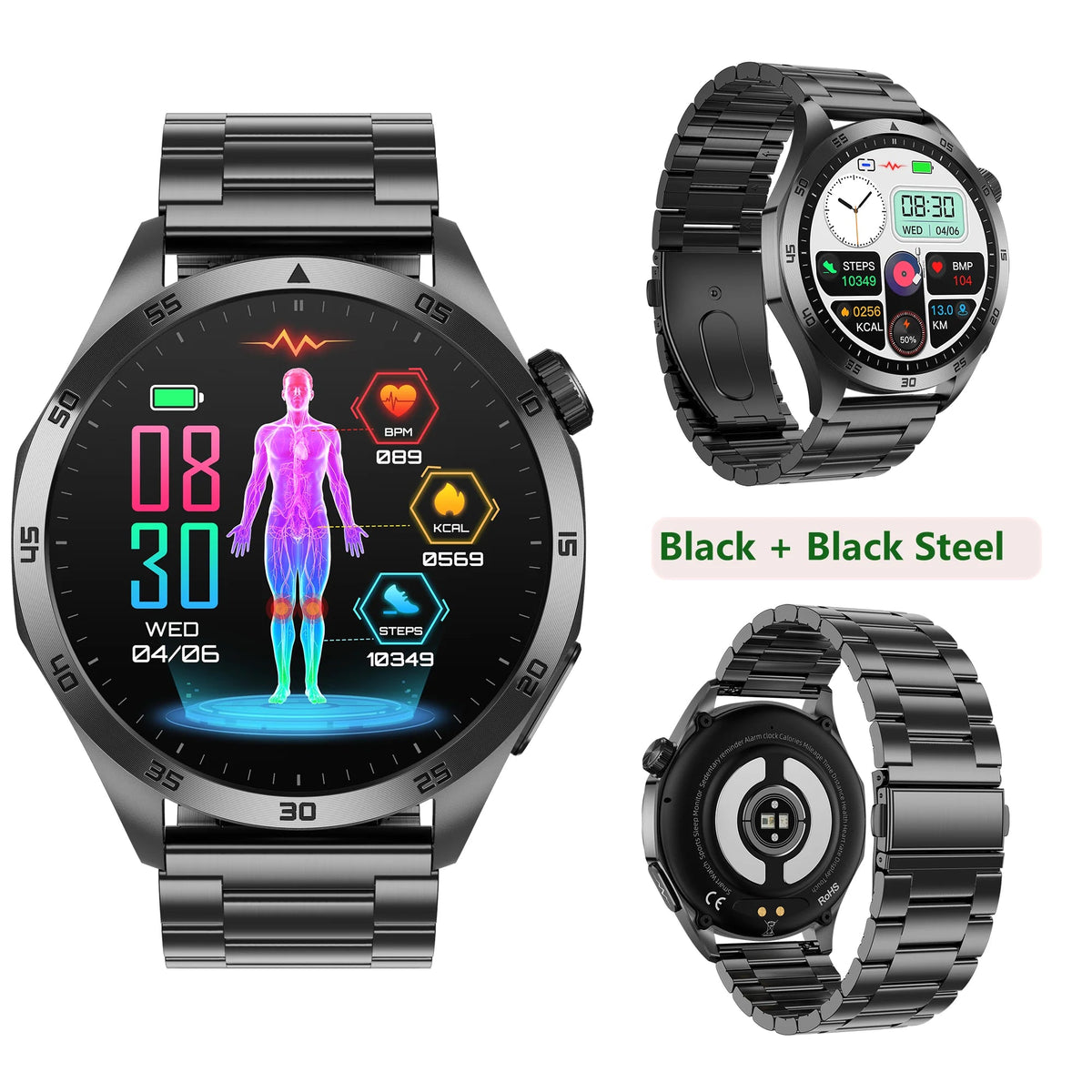 ECG+PPG Health Smart Watch Men Blood Oxygen Uric Acid Blood Pressure Monitoring HD Bluetooth Call AI Watch For iOS Android - GadgetGlobe