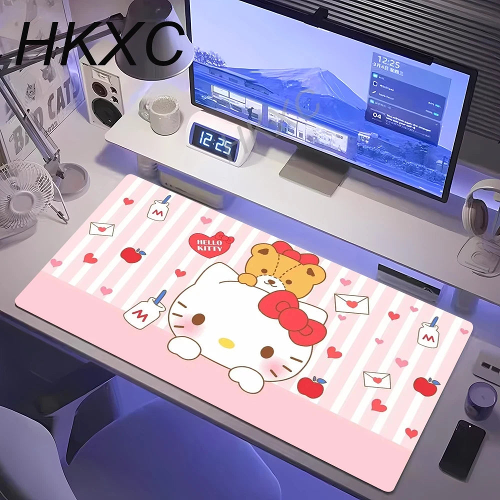 Kawaii Cute Hello Kitty Mouse Pad Non-slip Rubber Computer Mat Gamer Balance Decoracion Deskmat Laptop Office Large Big Carpet GadgetGlobe