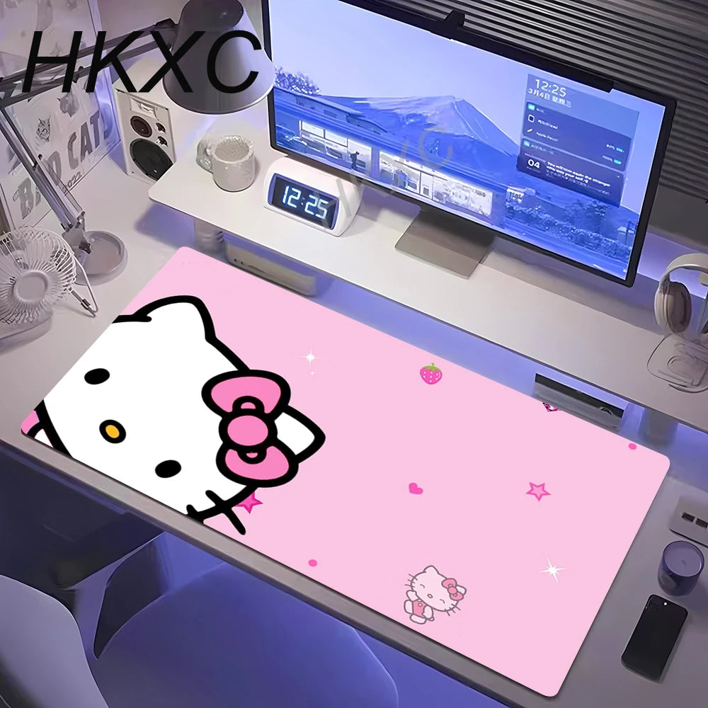 Kawaii Cute Hello Kitty Mouse Pad Non-slip Rubber Computer Mat Gamer Balance Decoracion Deskmat Laptop Office Large Big Carpet GadgetGlobe