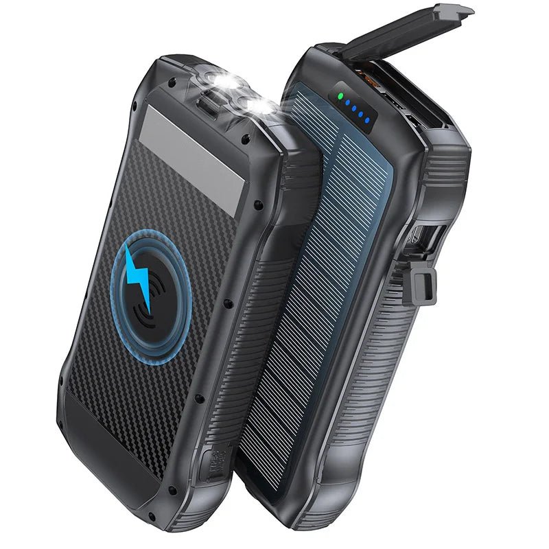 20000mAh Solar Power Bank Portable Wireless Charger PD 20W Fast Charging Powerbank for iPhone 16 Samsung Huawei Xiaomi Powerbank - GadgetGlobe