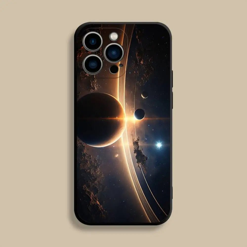 Space For Galaxy Universe Phone Case For iPhone 17,16,15,14,13,12,Pro,Max,Plus,E,SE4,Air,Mini Black Soft Cover - GadgetGlobe