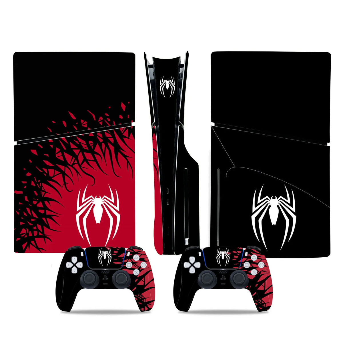 Design Full Body Vinyl Spider Skin Stickers Protective Cover for PS5 Slim Disc Edition Digital Version Console and Controllers GadgetGlobe