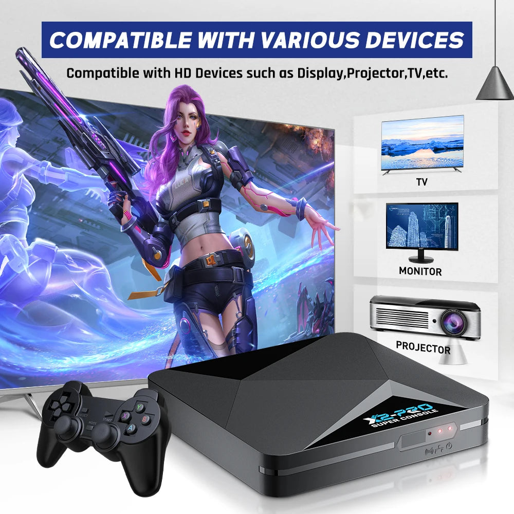 KINHANK Retro Video Game Console Super Console X2 Pro with 90000 Video Games for PS1/DC/MAME/SS with Gamepad Kid Gift Game Box GadgetGlobe