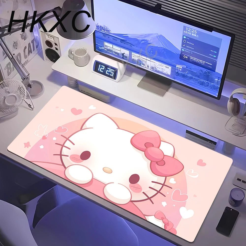 Kawaii Cute Hello Kitty Mouse Pad Non-slip Rubber Computer Mat Gamer Balance Decoracion Deskmat Laptop Office Large Big Carpet - GadgetGlobe
