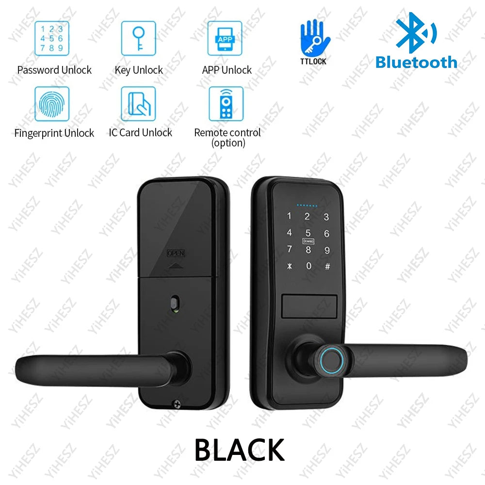 Tuya TTlock Smart Door Lock Fingerprint Door Lock Password Fingerprint IC Card Key APP Remote Unlock Eletronico Digital 도어락 GadgetGlobe