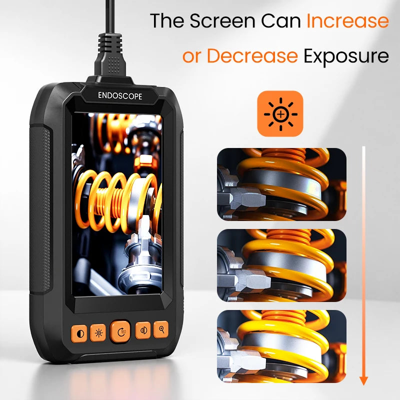 4.3'' IPS Screen Industrial Endoscope Dual Camera 8MM Borescope For Car Repair/Vehicle Engine IP67 Waterproof 8 LEDS GadgetGlobe