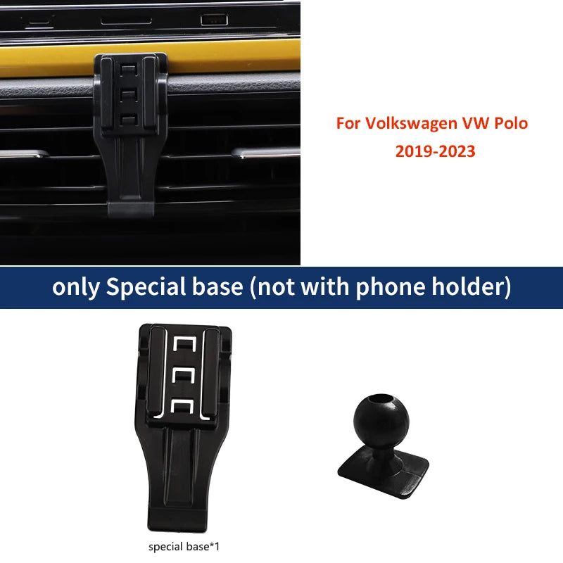 Gravity Car Phone Holder For Volkswagen VW Polo MK6 AW 2019-2023 Special Fix Bracket Base Support Smartphone Wireless Charging GadgetGlobe