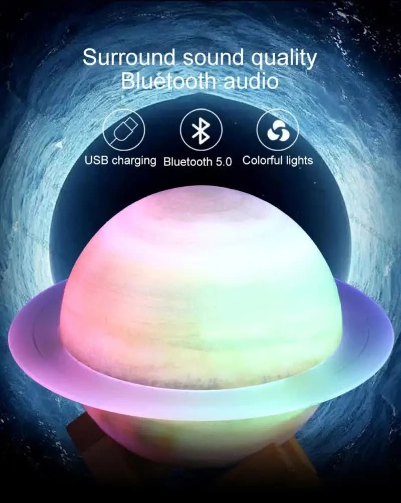 NNEDSZ Purle And Blue 3D Saturn Ring Bluetooth Speaker - GadgetGlobe