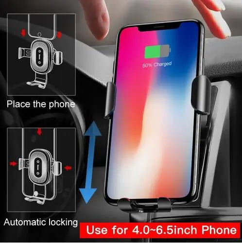 Gravity Bracket Wireless Charging Car - GadgetGlobe