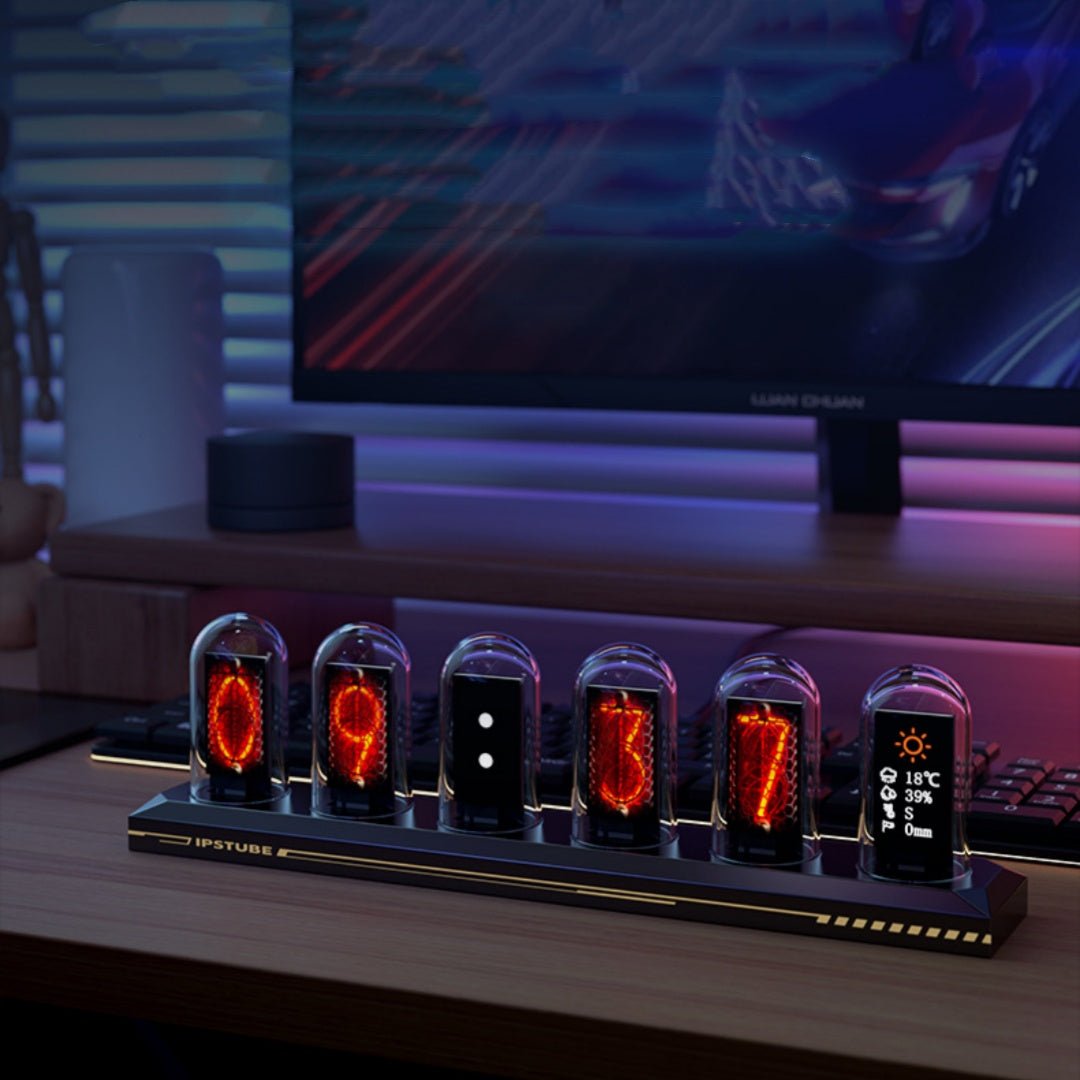 Aluminum Alloy Nixie Tube Clock Table Clock Ornaments - GadgetGlobe