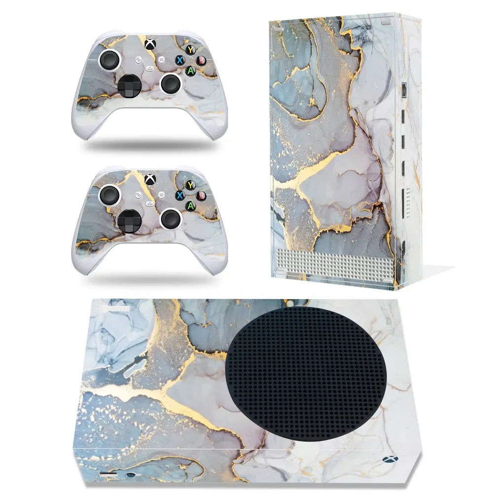 Skin Sticker Protective Decal Removable Cover for Xbox Series S Console and 2 Controllers Marble Texture GadgetGlobe