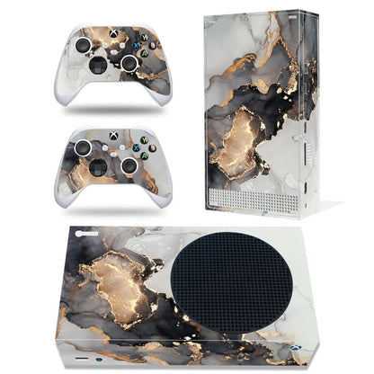 Skin Sticker Protective Decal Removable Cover for Xbox Series S Console and 2 Controllers Marble Texture - GadgetGlobe