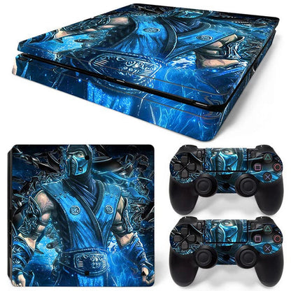 For PS4 Slim Console and 2 Controllers Skin Sticker PS4 Slim Duel Game Vinyl Decal Cover Full Set GadgetGlobe
