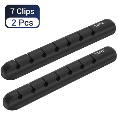 TOPK L16 Silicone USB Cable Winder Desktop Cable organizer Management Multipurpose Clips Cables Protector for Wired headphones GadgetGlobe
