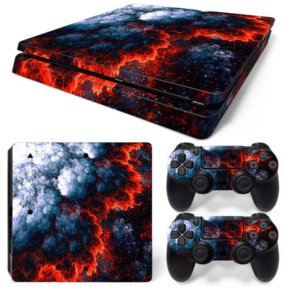 For PS4 Slim Console and 2 Controllers Skin Sticker PS4 Slim Duel Game Vinyl Decal Cover Full Set GadgetGlobe