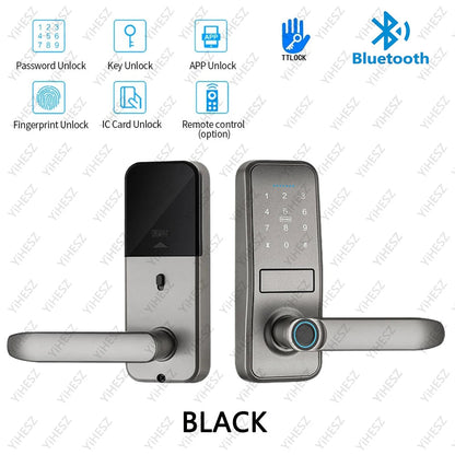 Tuya TTlock Smart Door Lock Fingerprint Door Lock Password Fingerprint IC Card Key APP Remote Unlock Eletronico Digital 도어락 GadgetGlobe