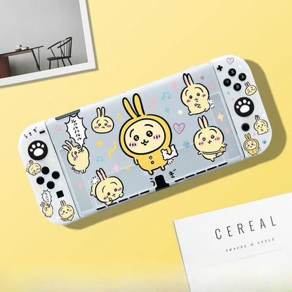 Cute Chiikawa Matte Transparent Silicone Protective Case Shockproof Game Cover For Switch OLED 2 Soft Anti-Scratch Console Shell GadgetGlobe