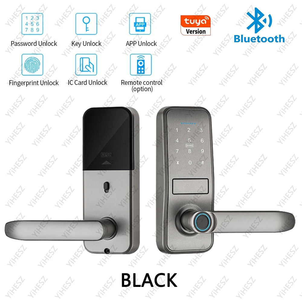 Tuya TTlock Smart Door Lock Fingerprint Door Lock Password Fingerprint IC Card Key APP Remote Unlock Eletronico Digital 도어락 GadgetGlobe