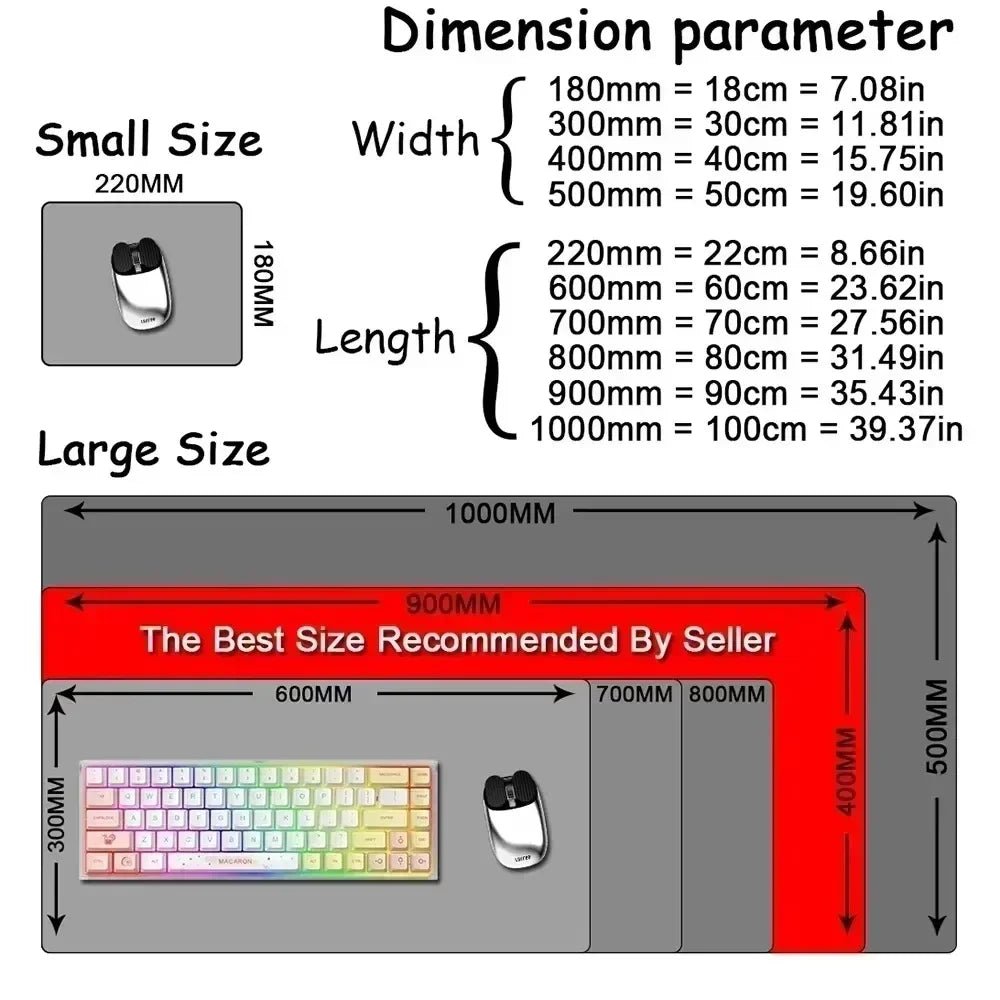 CIFBUY Black Gaming Mouse Pad, Large Size Smooth Keyboard Mouse Mat, Non-Slip Rubber Base Home Office Desk Pad - GadgetGlobe